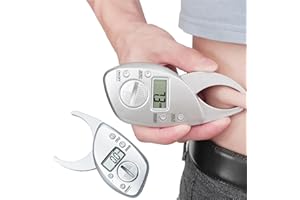 MuscleForge Pince à graisse corporelle numérique LCD avec pile CR2032, jauge de graisse corporelle pour mesurer les rides de la peau et calculer le pourcentage de graisse corporelle pour homme, femme