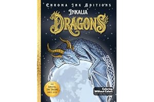 Inkalia Dragons Vol. 2: Bold and Easy Coloring Book for Adults and Teens: An Ink Tracing Fantasy Art Book