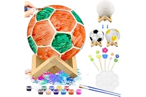 RAINPOP DIY Arts and Crafts Football Lamp Art Kit, Paint Your Own Football Lamp Lamp Kit 3D Night Light Painting Craft Kits for Kid, Girls Boy Gifts Toys for Birthday Presents Ages 6 7 8 9 10 11