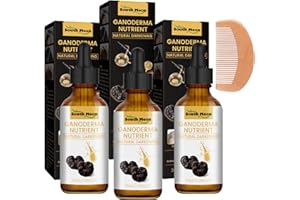 DGUSO DARKA Anti-greying Hair Serum 3pcs avec 1 pièce peigne en bois, DARKA Pro Anti-Greying Hair Serum Sérum assombrissement cheveux Ganoderma Nutriment naturel Sérum assombrissement croissance des cheveux