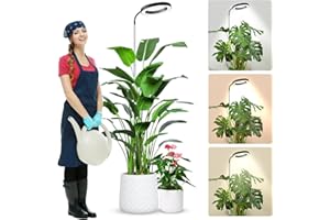 ‎WOLEZEK wolezek Pflanzenlampe LED Vollspektrum, 80 LEDs 6500K Grow Light, 160cm Großes Grow Lampe, 3 Farben Pflanzenlicht mit 360° Schwanenhals, 6/12/16H Timer, 5 Helligkeit, Höhenverstellbar, Schwarz