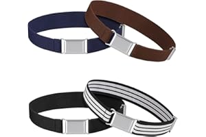 Auidy_6TXD 4Pcs Kids Buckle Belt, Adjustable Elastic Belt with Easy Clasp Stretch Belt for Toddlers Boys Girls Children