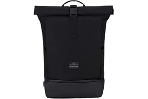 Johnny Urban Rucksack Herren & Damen Schwarz - Allen Large - Rolltop Backpack Groß für Fahrrad, Arbeit, Uni - Laptop Tagesrucksack mit Schuhfach - Wasserabweisend