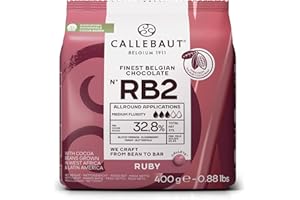 Callebaut Ruby Chocolate Callets RB2 400g | Intense Fruity Pink Chocolate | 32.8% Cocoa