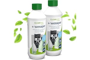 Wessper GreenMax ekologiczny odkamieniacz do ekspresu do kawy, 2 x 500 ml, ekspres do kawy, ekspresów do kawy – kompatybilny z Delonghi,Senseo,Saeco,Nespresso,Jura,Siemens, Miele i wielu innych