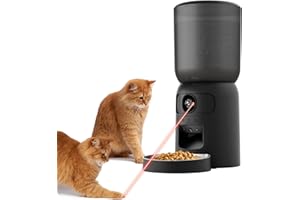 BROOBIRDER 6L Distributeur Croquettes Chat Automatique avec Double Caméra, Vision Orientable, IA Suivi Mobile & Notifications, 10 Repas Programmés & Journal, Micro & Secours Alimentation, WiFi Bluetooth