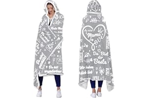 ACCZ Decke mit Ärmeln - Geschenk für Mama von Tochter Sohn, Kuscheldecke für Geburtstag, Muttertag, Weihnachten - Beste Mama Geschenk