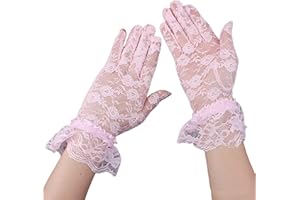 AWOCAN Damen Spitze Elegant Kurze Handschuhe Courtesy Sommer Handschuhe für Hochzeit Party und Tee Party Prom Abend Handschuhe