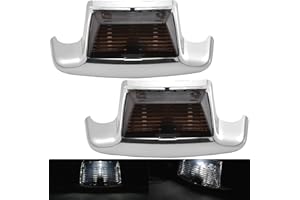 NATGIC Luce parafango per Motociclo Luce Bianca per Moto Parafango Anteriore Posteriore Parafango Luce per parafango Luce Freno Indicatore di direzione per Harley - Guscio di Fumo