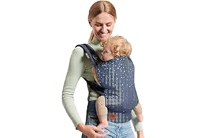 KK KINDERKRAFT Kinderkraft Ergonomiczne Nosidełko NINO Confetti, Możliwość noszenia na plecach i brzuchu, Regulowany panel, Miękkie osłonki, Kieszonka, Bezpieczeństwo potwierdzone przez IHDI, Niebieski