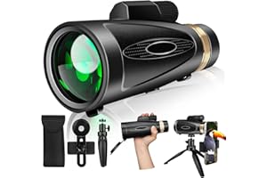 MD.LIFE Monocular Telescope 80x100 High Power with Smartphone Adapter, BAK4 Prism & FMC Lens for Bird Watching, Hunting, Hiking, Camping & Wildlife