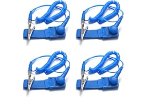 NEYEAU 4 PCS Anti Static Wrist Straps, Reusable Esd Wrist Strap Bracelet, with 1.8m Stretchable Elastic Rope, Prevent Build up of Static Electricity