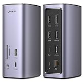 UGREEN Docking Station Triple Display, 12-in-1 USB C MacBook Docking Station with 2 HDMI DP 8K, 10 Gbps USB C and USB-A Data,