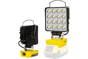 BritPick Portable LED Work Light for Dewalt 18V/20V Battery, Handheld Floodlight for Workplace Lighting, 48W 3900LM with USB and Type-C Charging Ports, Applicable to Job Site & Security Lighting