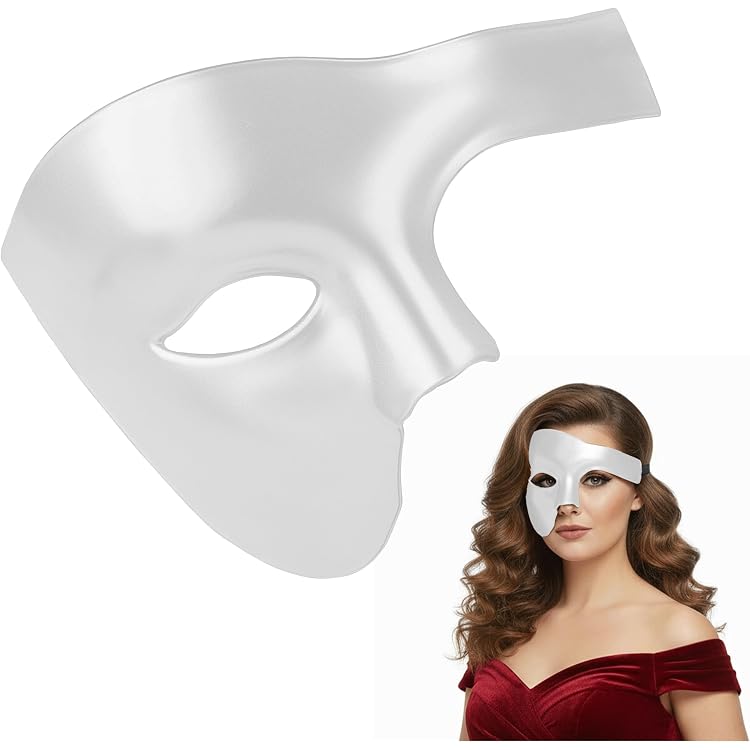 Masque Vénitien Homme Style Rétro Demi-masque Vénitien Homme - Plastique 28,5cm - Carnaval, Cosplay, Fête Demi-masque Vintage Homme