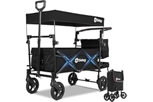 Sekey Dach-SS 5050, składany wózek z dachem, dla 2 dzieci, 150 kg, wózek transportowy, nadaje się do użytku w terenie z hamulcami 110 l, Dach-SS 5050, czarny