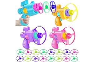 Ynybusi 20 Pcs Boomerang - Light Up Flying Disc Toy with 4 Launchers & 16 Discs, Outdoor Toys for 3 4 5 6 Years Old Boys Girls Flying Saucer Toy Gifts for Age