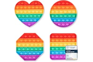 Valino Pop on It für Kinder | Pop Bubble 4er Geschenk Set | Wasserfeste Fidget Toys | Poppets aus hochwertigem Silikon | Antistress Spielzeug