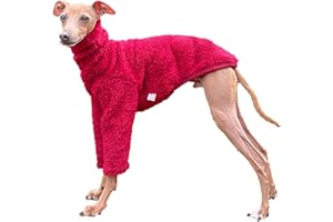 D DOGGY STAR Italienischer Windhund-Kleidung, warmer Fleece-Pullover, T-Shirt, Whippet für Hunde, Größe M, Fleece, Burgunderrot