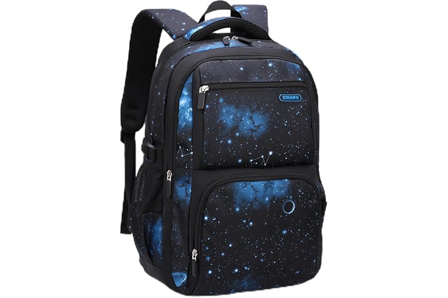 Bansusu Galaxy-Print Backpack Rucksack for Boys Middle-School Elementary Bookbag