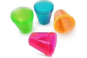 TwinThink Vasos Chupito para Fiestas - Vasos de Chupito reutilizable - Vasos de Plástico para Chupitos de Colores – Juego Vasos de Colores Vivos (48) unidades