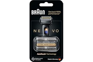 Braun NEVO Elektrisk rakapparat ORIGINAL ersättningsrakhuvud, få tillbaka 100% effekt, kompatibel med NEVO-rakapparater, svar