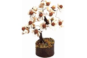 WONDER CARE Árbol de Cristal de Amatista para decoración del hogar, Cristales y Piedras curativas, árbol de decoración de Cristal, Regalos de Cristal, árbol de Piedras Preciosas (árbol Gomti Rudraksha)