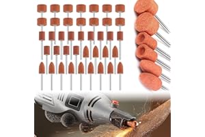 CARPLUSSTUDIO Korund Schleifspitze Set – 45-tlg. Schleifscheibenkopf mit 1/8 Zoll Schaft für Metall, Glas, Jade, Holz – Robuste Schleifaufsätze zum Polieren, Schleifen & Entgraten für Dremel & Rotationswerkzeuge