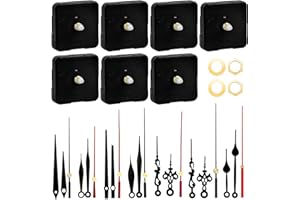FANGEHONG 7 Pièces Mécanisme Horloge Murale, Moteur Horloge à Pile, Boitier Horloge, Quartz Mécanisme de Mouvement à Arbre Long, Remplacement de Pièces de Rechange d'Horloge (12mm)