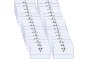 XREE 40 Piezas Porta Identificacion, 90 x 56 mm Plástico Tarjeta Identificación con Pinza Identificadores Personales Chapa Identificativa Trabajo para Escuelas Empresas Congresos Eventos (Transparente)