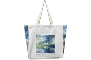 BROADREAM Torba na Zakupy z Nadrukiem Vintage, Płócienna Torba na Ramię, Torba Wielokrotnego Użytku, Torba na Ramię, Torby Naramienne,Torba z Nadrukiem, Dla Kobiet, Szkoła, Uniwersytet, Praca