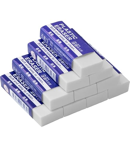 Satbilo 1198 - Set di 20 gomme da cancellare rettangolari, multicolore