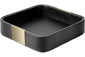SANZIE Luxus-Leder-Schreibtisch-Aufbewahrung, kleiner Auffangbehälter, dekoratives Tablett für den Eingangsbereich, für Schmuck, Uhren, Kosmetik, Schlüssel, Telefon, Brieftasche, Heim- und Bürozubehör