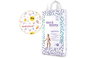 Kim & Kimmy Eco Nappy Pants Size 5 (12-17 kg) 42 Disposable Nappy Pants - 12 Hour Leak Protection, No Rashes, Hypoallergenic, Ultra-Soft & Highly Absorbent - Summer Icons