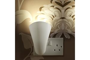 Auraglow Plugin GU10 Spotlight Uplighter Wall Wash Light Plug Socket Uplight Lamp with Warm White LED Bulb