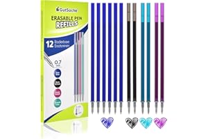 GutSache 12x Ersatzminen für Legami-Stifte[6 Blau, 2 Schwarz, 2 Violette, 2 Türkis], Kompatibel Mit Legami - Thermoempfindliche Tinte - Stiftspitze 0,7mm - Höhe 13 cm - Refill für Legami under the sea