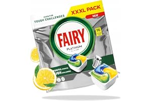 Fairy Platinum All In One, Kapsułki do Zmywarki, Cytrynowe, 96 sztuk, Skoncentrowane, Wielofunkcyjne