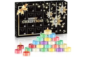 GEEKEO Calendario de Adviento Velas 2025 Mujer, Juego de Regalos de Velas Perfumadas 2025 Velas Perfumadas de Navidad 24 Velas de Té