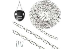 SWTYExt Edelstahl Kette Meterware 5M 2 mm Gliederkette Meterware V4A Stahlkette Rundstahlkette Metall Verlängerungskette Kette mit Karabiner für Hundekette Schaukeln Ketten Hängesessel Ankerkette