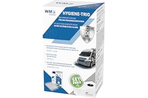 WM aquatec Hygiène-Trio HGT-80 | Set complet d'hygiène de l'eau pour réservoirs jusqu'à 100L | Nettoyage, détartrage, désinfection et conservation autom. de l'eau | pour caravane, camping-car, bateau