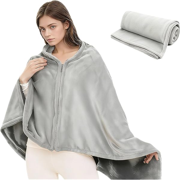 ZCJ Poncho D'hiver Pour Femme - Cape En Polaire épaisse Avec Fermeture