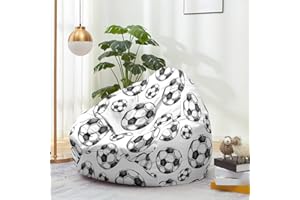 Mateju Bean Bag Chair, Beanbag Chair Adult, 3D World Football Bean Bag Without Filling, Plush Toy Storage Large Bean Bags, High Back Bean Bags, Suitable for Indoor Beanbag (M,Vintage)