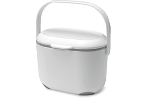 Addis Komposteimer für die Küche, 2,5 l, Weiß/Grün, weiß/grau, 2.5L