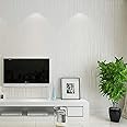 wolpin PVC Wall Stickers Wallpaper (45 x 600 cm), Home Renovation Stripe Living Room, Hall, Office Bedroom Embossed Decal, White Decorative Wallpaper