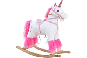 DEUBA Spielwerk® Unicornio Balancín Mecedora Bebe Animales de Juguete Peluches Felpa Suave Sonido Regalos Originales Bebes 3 Años Columpio Infantil