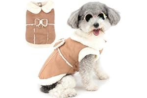 Zunea Płaszcze polarowe dla małych psów i kotów, strzyżone, z pierścieniem D, urocze ubrania z kokardą, miękka, ciepła kamizelka, odzież