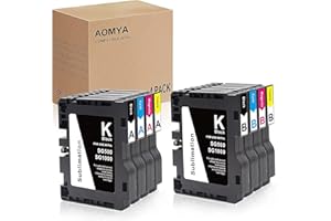 Aomya 8 Stück Sublimations Transfer Tintenpatrone kompatibel für Sawgrass Virtuoso SG500 SG1000 Drucker Sublimationstintenpatrone Kompatibel mit Sägegras (2 Schwarz, 2 Cyan, 2 Magenta, 2 Gelb)