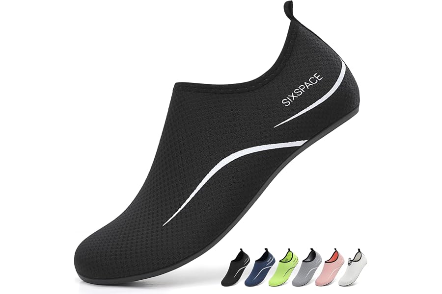 Sixspace Unisex Badeschuhe Wasserschuhe mit Rutschfester Sohle, Gr.34-47 | Schnelltrocknende Schwimmschuhe Strandschuhe Aquas