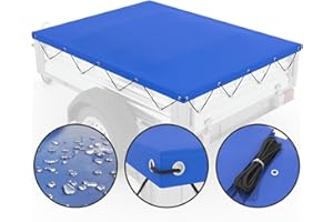 ‎DARWIN DARWiN® Anhänger Plane 209 x 115 cm inkl. Planenseil | PKW Anhängerplane 209x115 cm | 750kg Anhänger Flachplane mit Ösen | Abdeckplane wasserdicht für Böckmann & Stema Anhänger Abdeckung & viele mehr