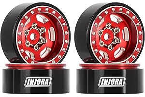INJORA 1.0 Plus Beadlock Wheel Rims - Aluminium Wheel for 1/24 1/18 RC Crawler SCX24 TRX4M FCX24 FCX18